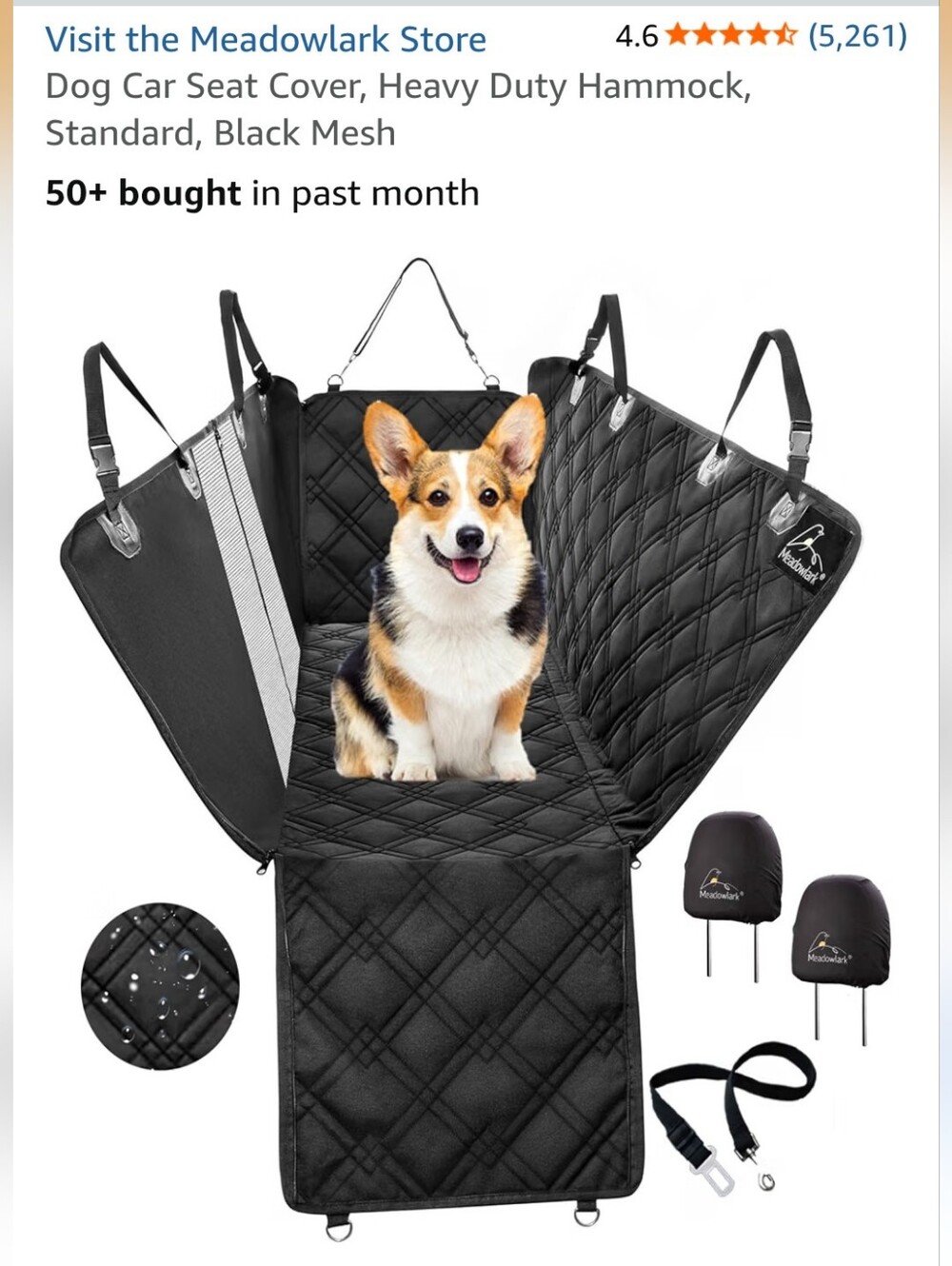 Meadowlark Seat Protector, Dog Seat Cover, Pet Seat Protector